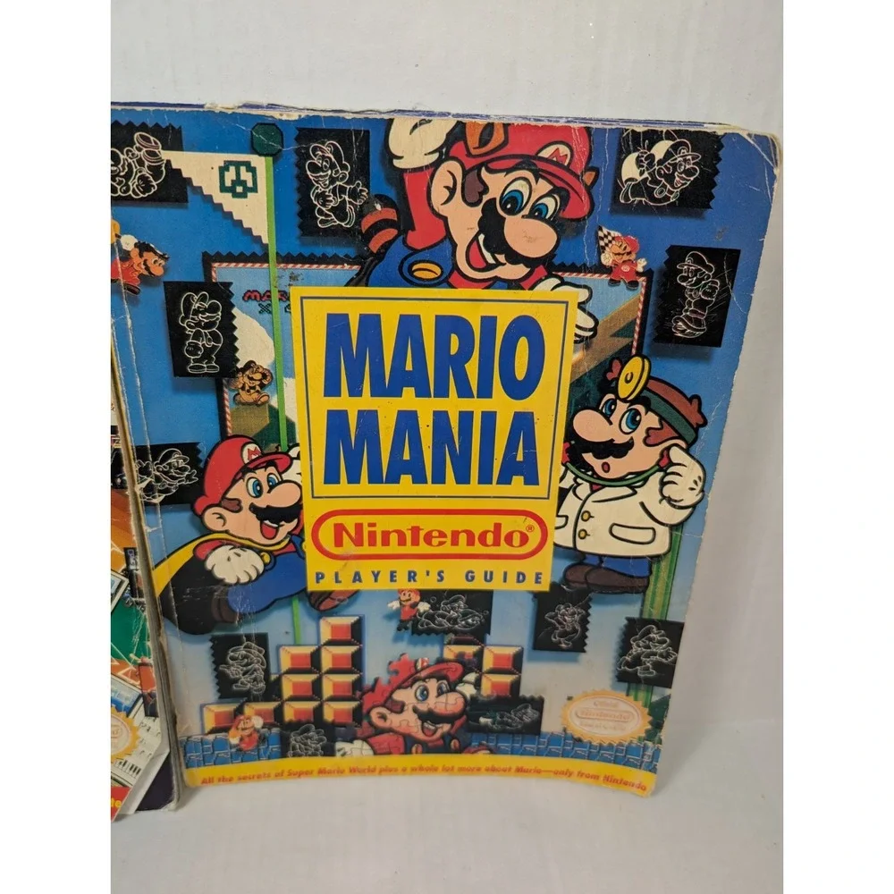 Vintage Nintendo Players Guide Super NES Mario Mania & NES Manual 80s